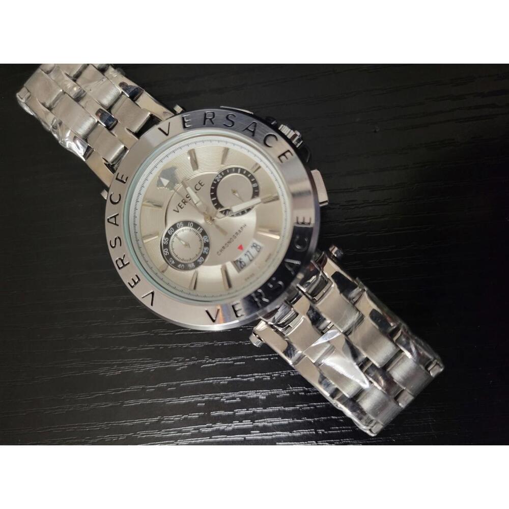 NEW‎ AUTHENTIC Versace Greca Medusa Date Men's Luxury Watch